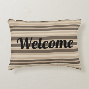 Cojín Decorativo Bienvenido Rayado neutral