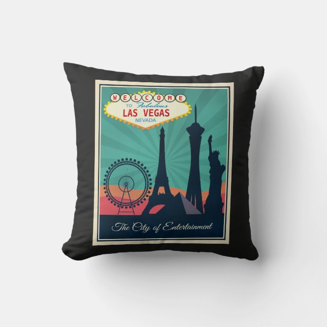 Cojín Decorativo Bienvenidos a Fabulous Las Vegas (Anverso)