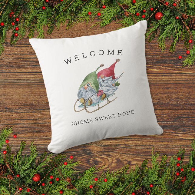 Cojín Decorativo Bienvenidos a Gnome Sweet Home Navidades Sleigh (Subido por el creador)