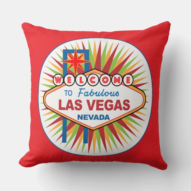 Cojín Decorativo Bienvenidos a Las Vegas Nevada (Anverso)