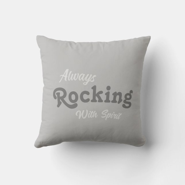 Cojín Decorativo Bienvenidos A Nuestro Porche / Siempre / Gris / (Reverso)