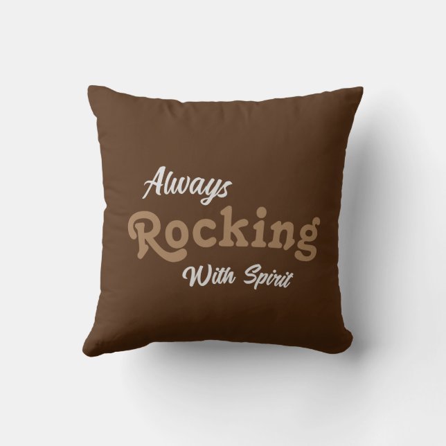 Cojín Decorativo Bienvenidos A Nuestro Porche / Siempre / Marrón / (Reverso)