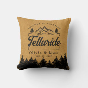 Cojín Decorativo Bienvenidos A Telluride Colorado Boda Minimalista
