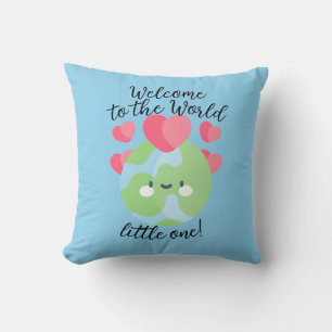 Cojín Decorativo "¡Bienvenidos al mundo...!" Pillow de invitación
