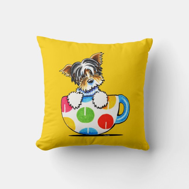 Cojín Decorativo Biewer Yorkie Polka Dot Cup