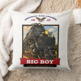 Cojín Decorativo Big Boy 4014 Steam Locomotive Retro Illustration