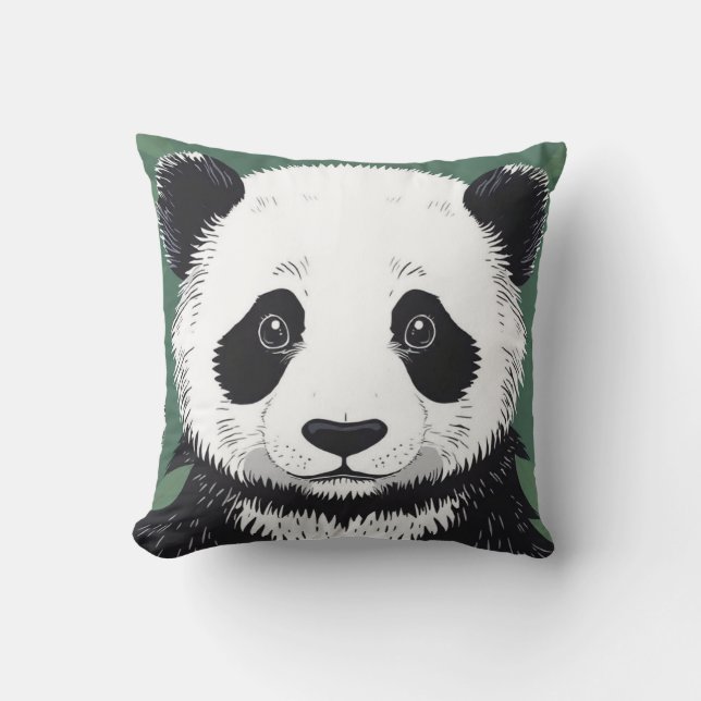 Cojín Decorativo Big Panda Face Pillow Estético (Anverso)