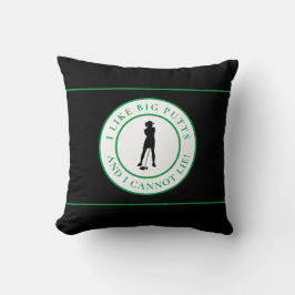 Cojín Decorativo Big Putts Funny Lady Golf Moderno Black Green Cute