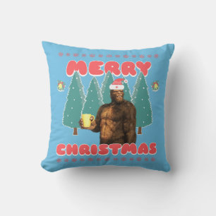 Cojín Decorativo Bigfoot Divertido - Feliz Navidad