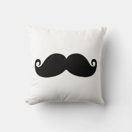 Cojín Decorativo Bigote divertido del negro del vintage