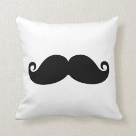 Cojín Decorativo Bigote divertido del negro del vintage