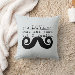 Cojín Decorativo Bigote humor negro divertido