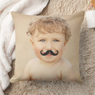Cojín Decorativo Bigote Sr. Negro Movible Foto Divertida