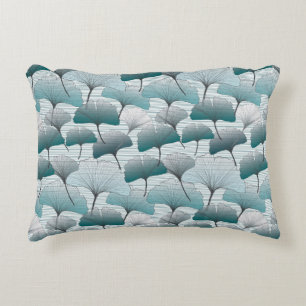 Cojín Decorativo Biloba de gingko patrón de colores azul sin fisura