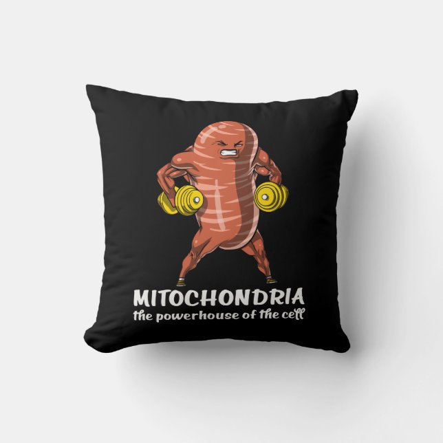 Cojín Decorativo Biología Ciencia Mitochondria Chiste gracioso (Anverso)