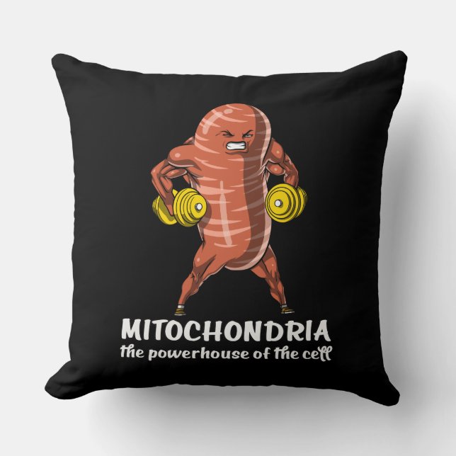 Cojín Decorativo Biología Ciencia Mitochondria Chiste gracioso (Anverso)