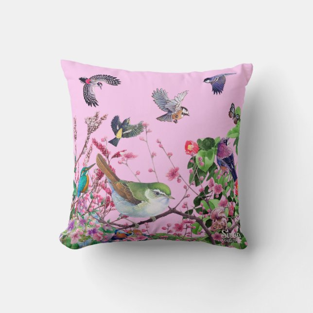 Cojín Decorativo bird pink (Anverso)