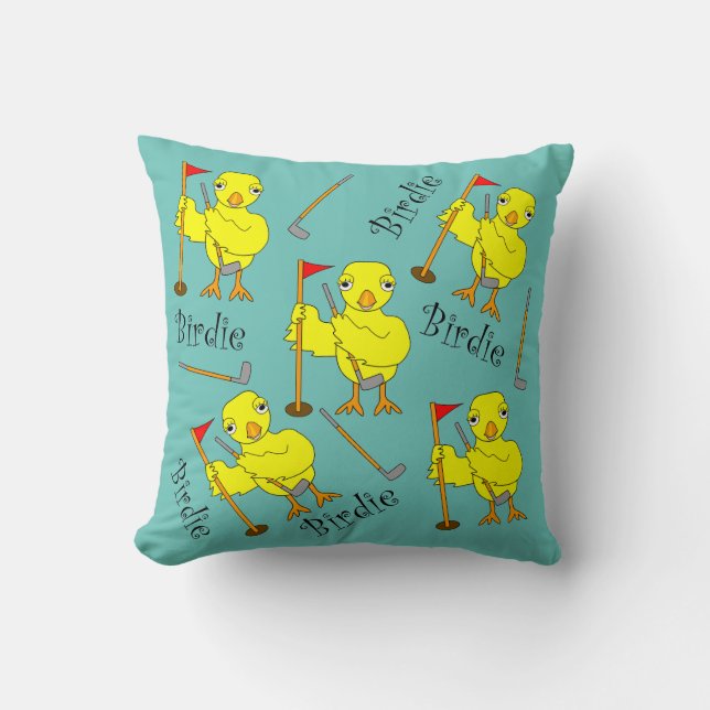 Cojín Decorativo Birdie Golfer Chick (Anverso)