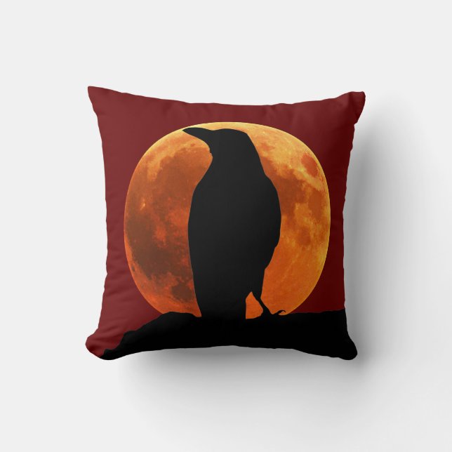Cojín Decorativo Birds - Reversible Moon and Black Raven  (Anverso)