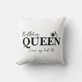 Cojín Decorativo Birthday Queen Livin' my best life
