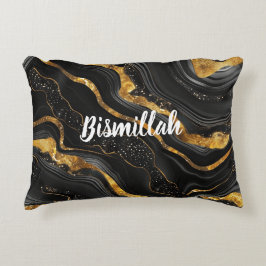 Cojín Decorativo Bismillah Alhamdullilah Gold Black Agate