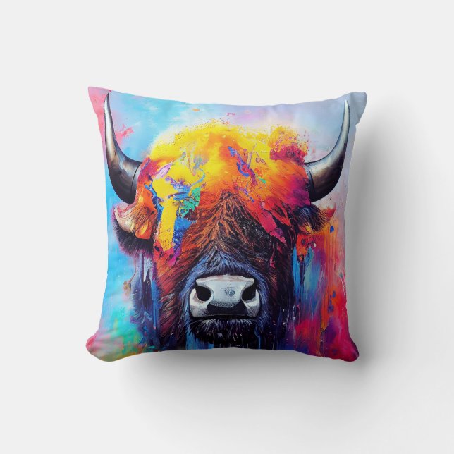 Cojín Decorativo Bison Animal Discovery Adventure Nature Planet (Anverso)