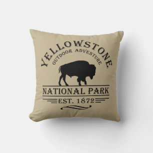 Cojín Decorativo Bison Antiguo Parque Nacional Yellowstone