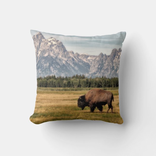 Cojín Decorativo Bison in the Tetons (Anverso)