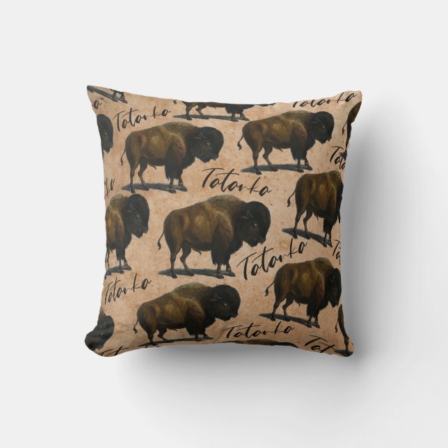Cojín Decorativo Bisonte del búfalo de Tatanka (Anverso)