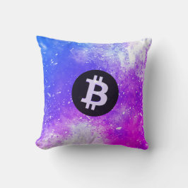 Cojín Decorativo Bitcoin Acuarela (Estilo 2 - Miami)