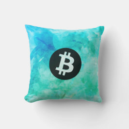 Cojín Decorativo Bitcoin Acuarela (Estilo 3 - Vida de Playa)