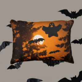 Cojín Decorativo Black and Naranja Spooky Halloween Night Scene