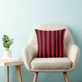 Cojín Decorativo Black and Red Stripes