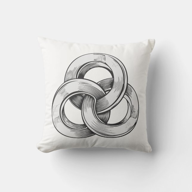 Cojín Decorativo Black and white abstract of three interconnected c (Anverso)