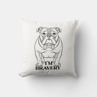 Cojín Decorativo Black and White Bulldog Serious Expression