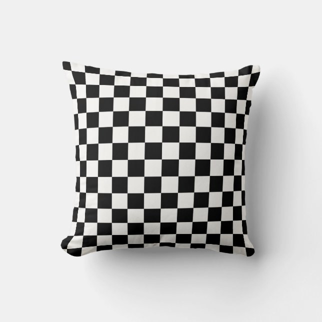 Cojín Decorativo Black and white checkerboard pattern  (Anverso)