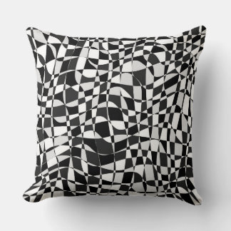 Cojín Decorativo Black and White Checkered Warp Pattern