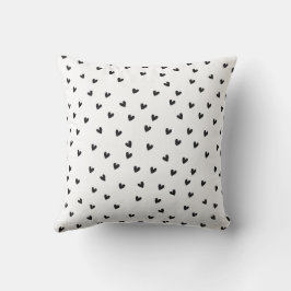 Cojín Decorativo Black and White Hearts Pattern Monochrome