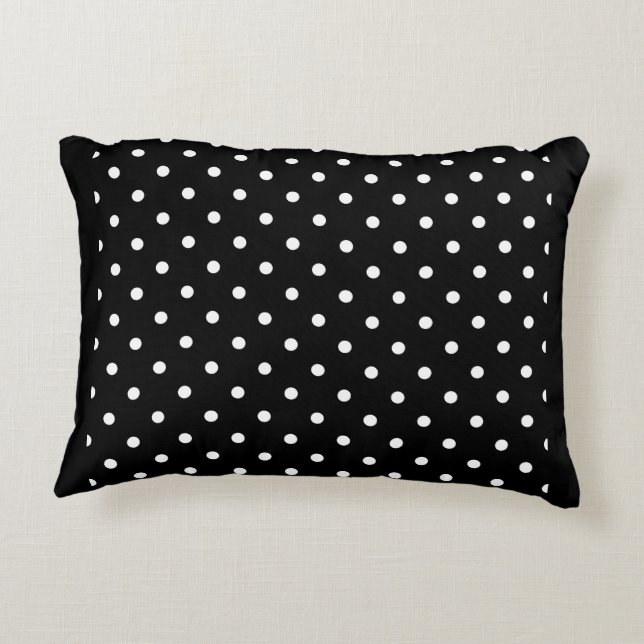 Cojín Decorativo Black and white polka dot Dog pic (Reverso)
