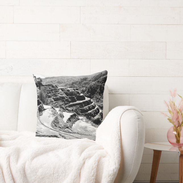 Cojín Decorativo Black and White Symphony of the Banaue Rice Terrac (Sofá)