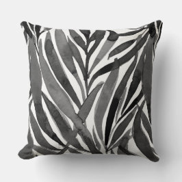 Cojín Decorativo black and white watercolor leaves pattern