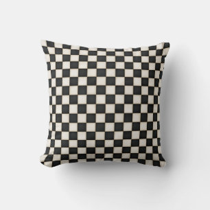 Cojín Decorativo Black & Antique White Checkered