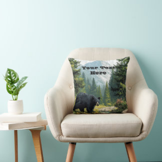 Cojín Decorativo Black Bear Nature Pillow