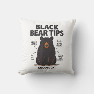 Cojín Decorativo Black Bear Tips buena suerte