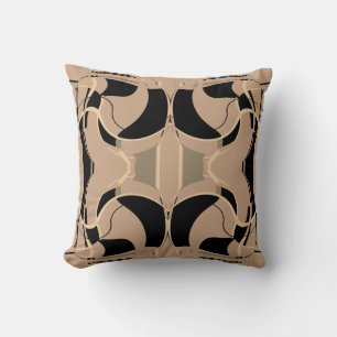Cojín Decorativo Black Beige Taupe Tan Mediterranean Scroaic