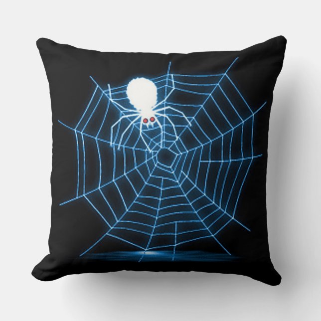 Cojín Decorativo Black & Blue Halloween Spider Web (Anverso)