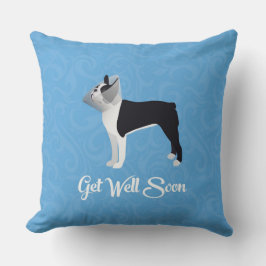 Cojín Decorativo Black Boston Terrier se pone bien pronto divertido