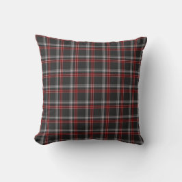 Cojín Decorativo Black Burgundy White Plaid Classic Throw Pillow