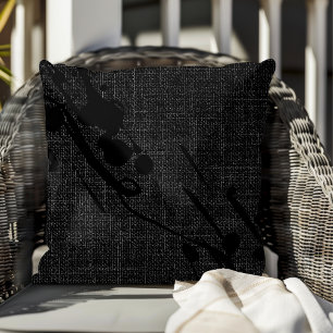 Cojín Decorativo Black Burlap Modern Abstract Paint