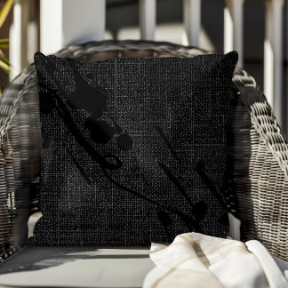 Cojín Decorativo Black Burlap Modern Abstract Paint